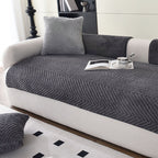 Thickened Plush Herringbone Non-Slip Sofa Cover