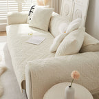 Warm Crystal Velvet Wheat Embroidery Non-Slip Sofa Cover