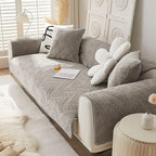 Warm Crystal Velvet Wheat Embroidery Non-Slip Sofa Cover