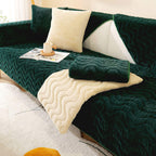 Wave Pattern Soft Plush Non-Slip Sofa Cover