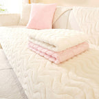 Wave Pattern Soft Plush Non-Slip Sofa Cover